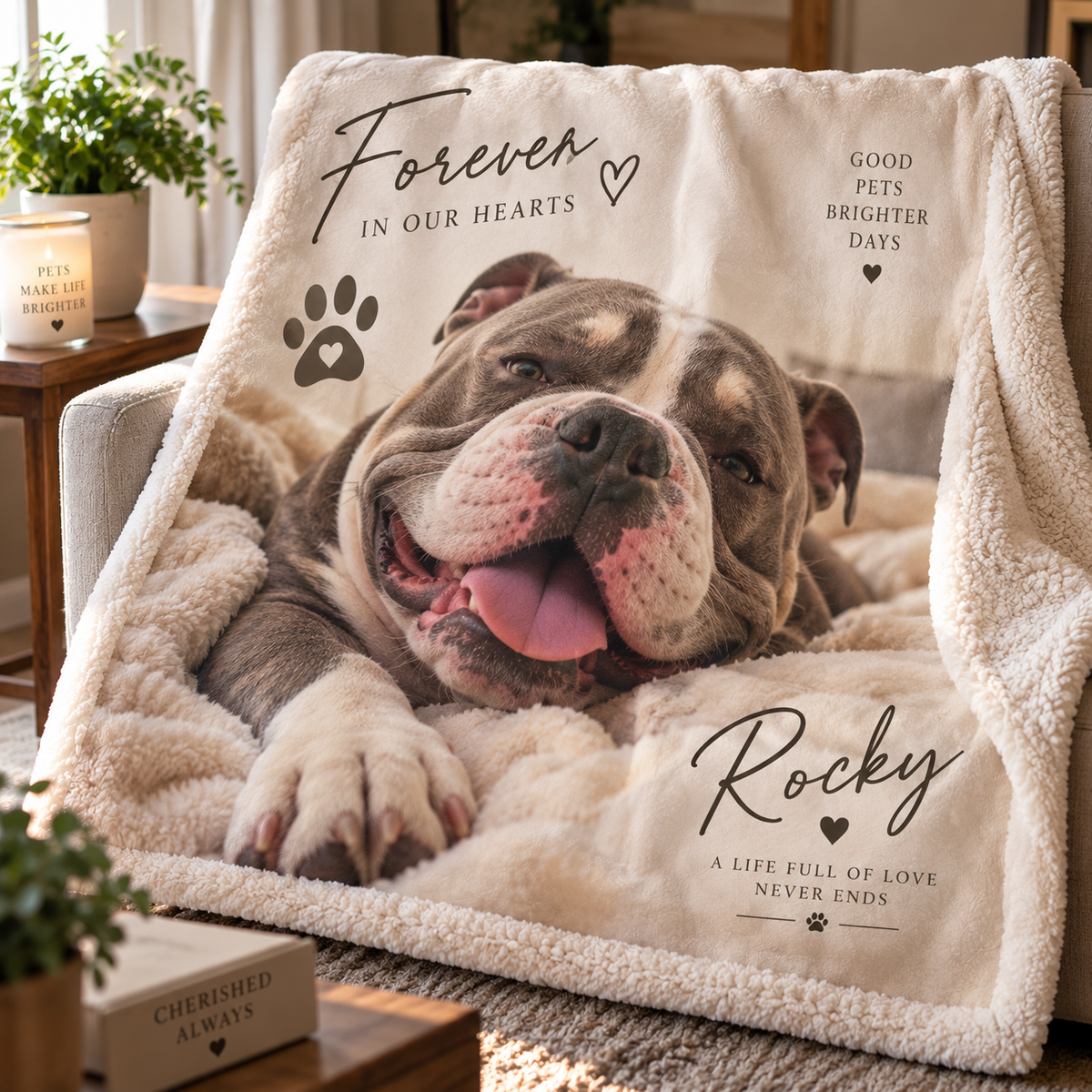 Pet Memorial Sherpa Blanket